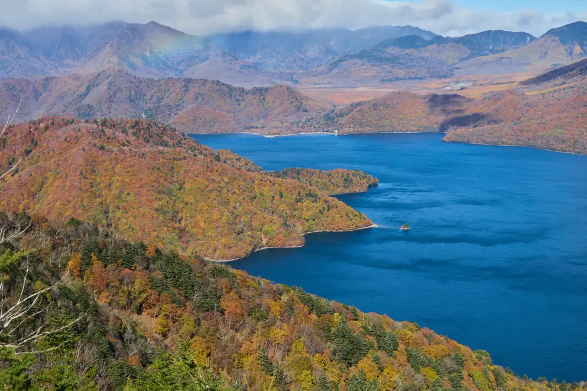 Lake Chuzenji in autumn, one of the stops in Nikko